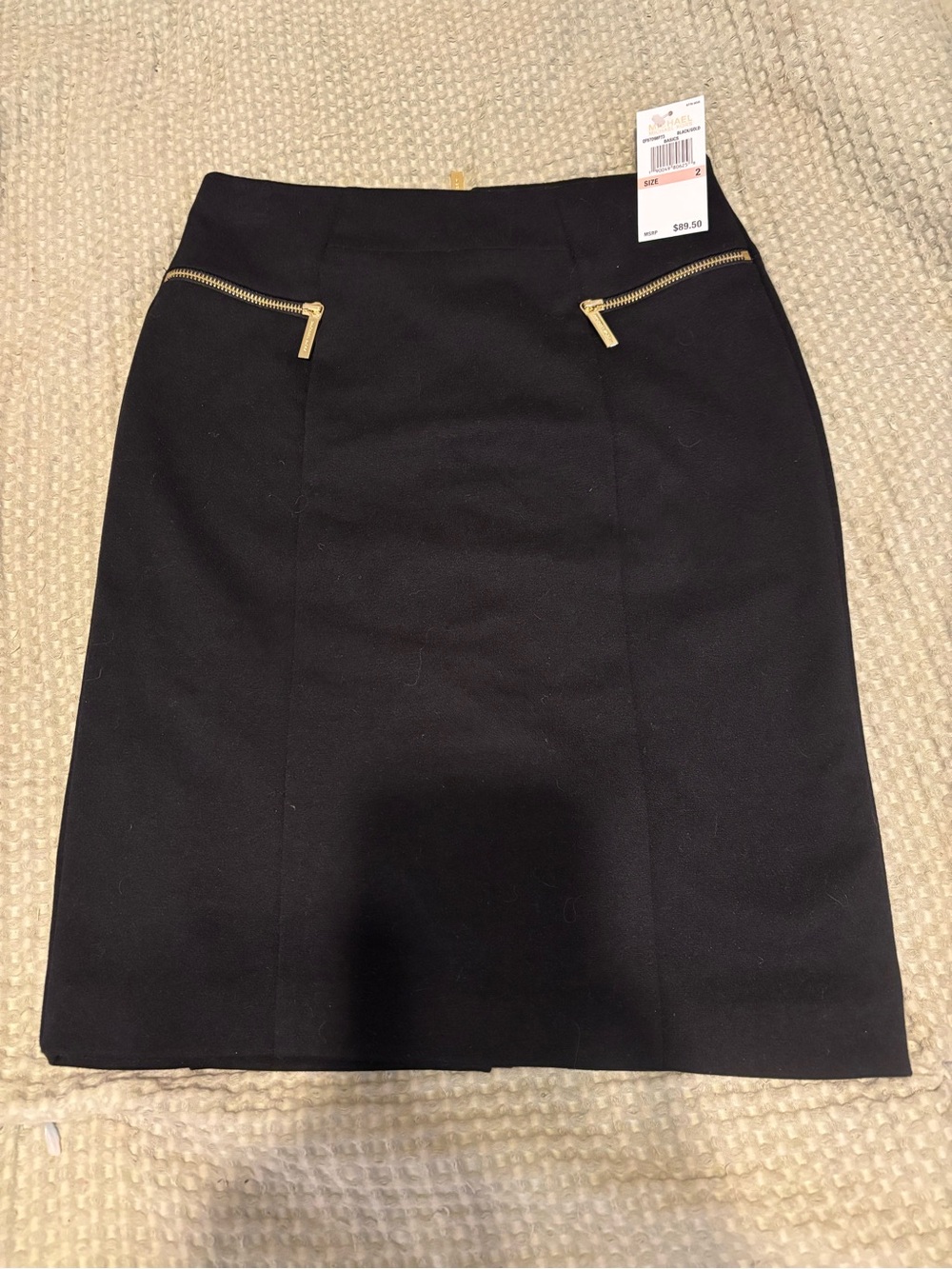 Michael Michael Kors black ponte knit pencil skirt